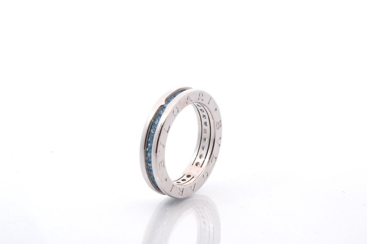 Bague signée Bulgari B.Zero1 topazez blues-photo-3