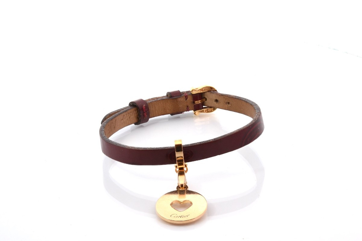Cartier Bracelet In 18k Gold And Leather-photo-2