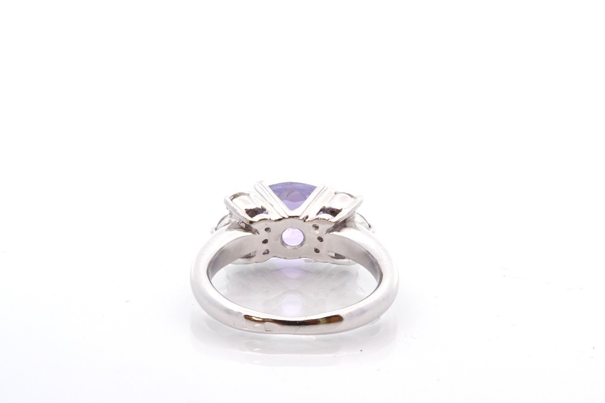 Purple Sapphire And Diamond Ring In Platinum-photo-1