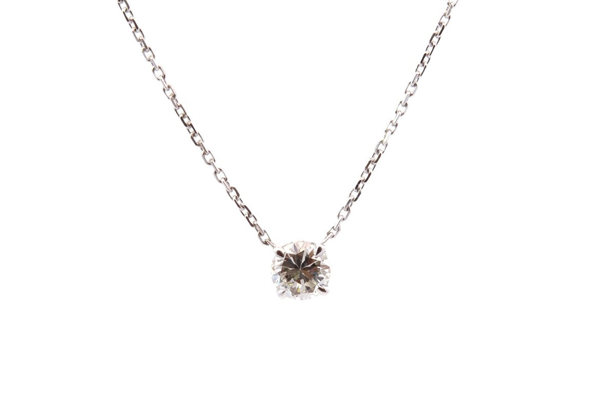 0.77ct J/vs1 Diamond Pendant Necklace-photo-2