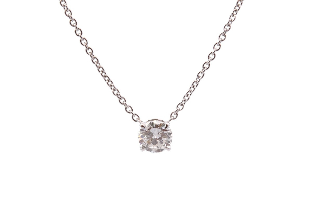 Collier pendentif diamant 0,77ct J/SI2-photo-2