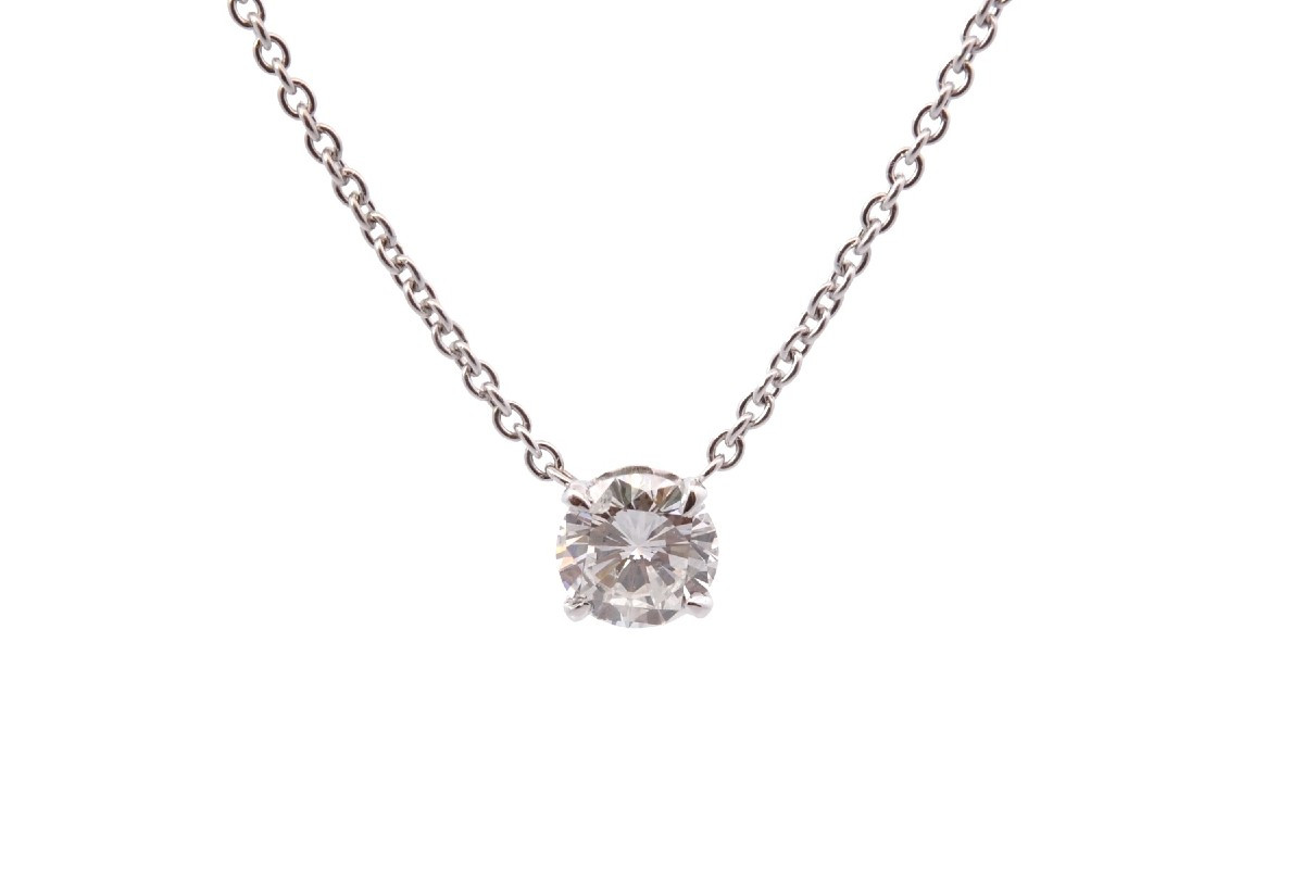 Collier pendentif diamant 0,77ct J/SI2