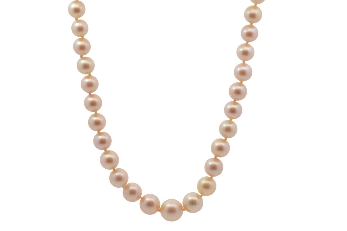 Cultured Pearl Necklace With 18k Gold Clasp-photo-2