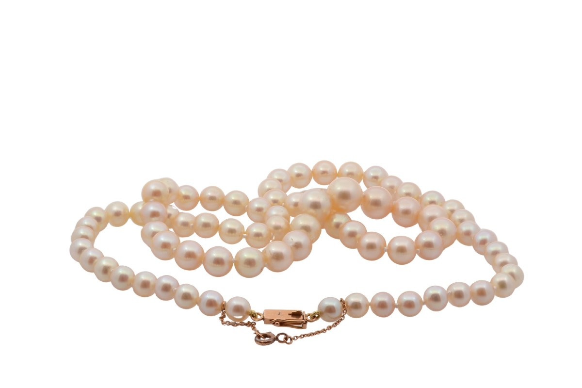 Cultured Pearl Necklace With 18k Gold Clasp-photo-3