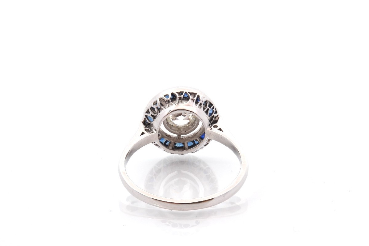 Art Deco Diamond And Sapphire Ring-photo-1