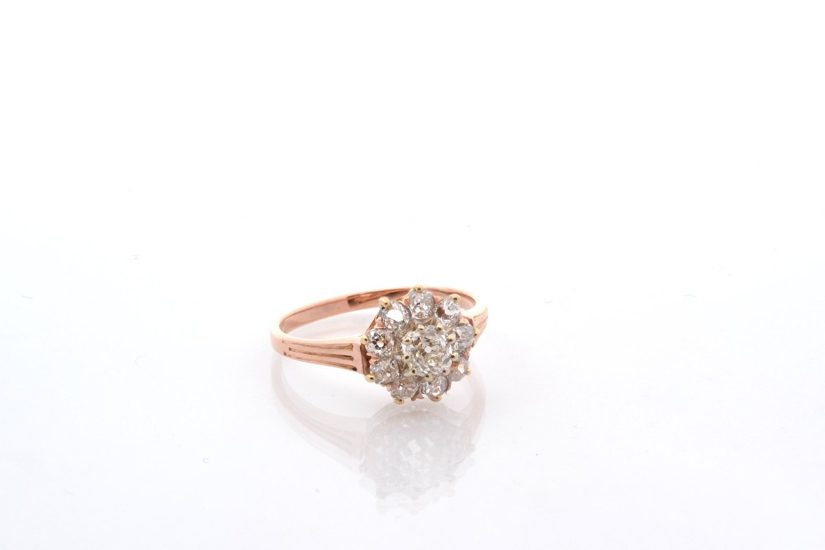 Antique Diamond Ring In 18k Gold-photo-3