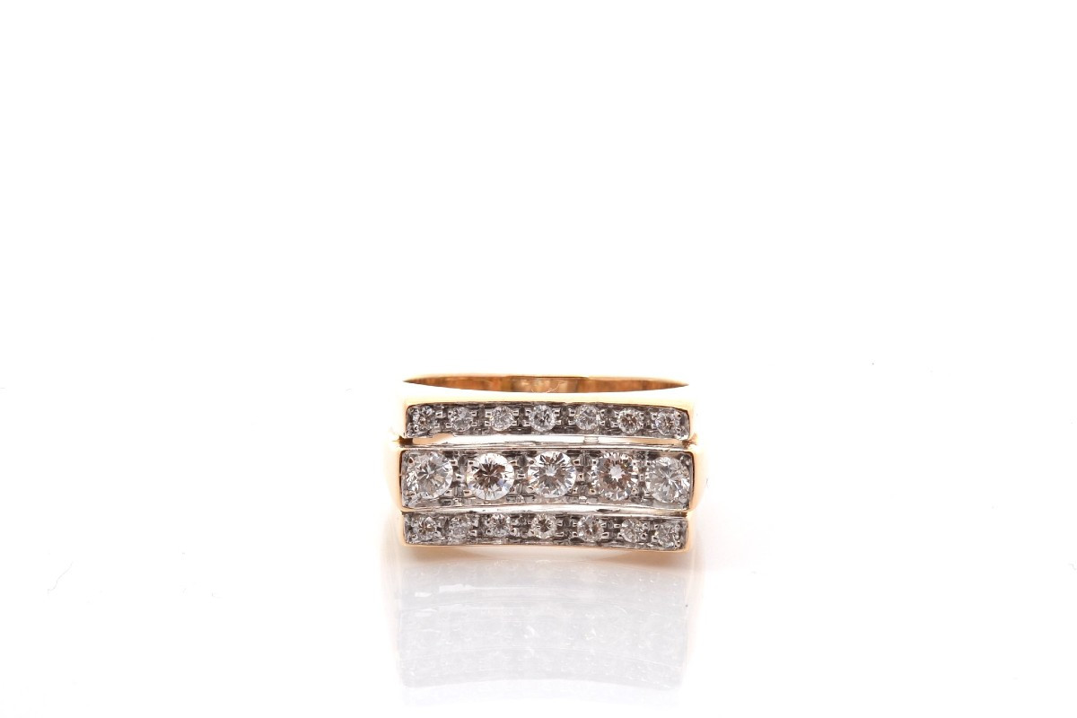 Vintage Diamond Ring In Gold And Platinum-photo-2