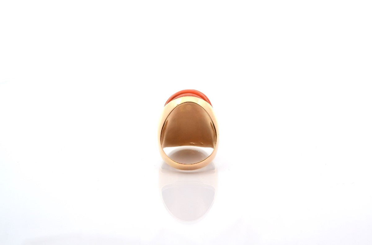 Vintage Coral Ring In 18k Gold-photo-1