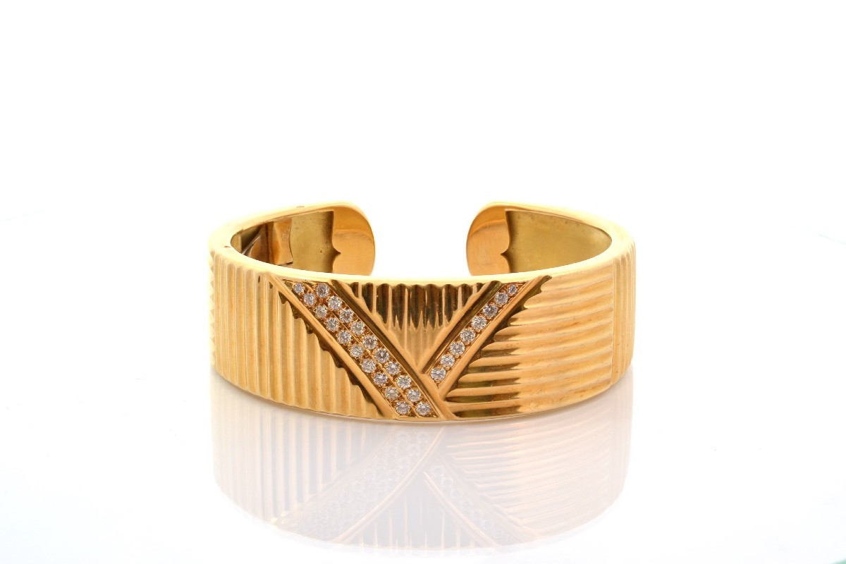 18k Yellow Gold Diamond Bracelet-photo-2