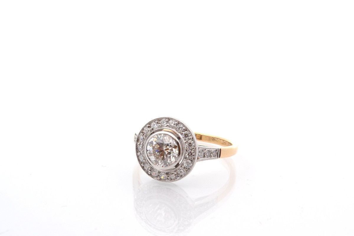 Bague art déco diamant de 1,01cts G/SI2-photo-4
