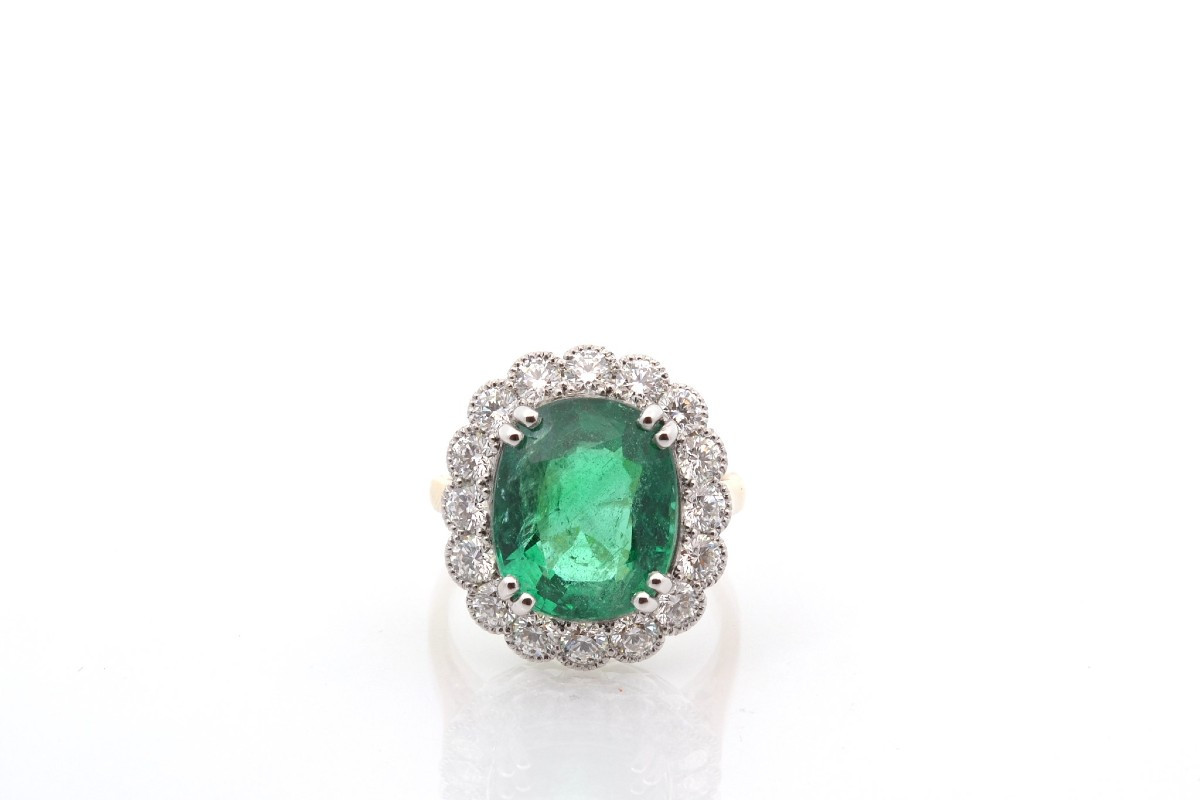 Bague émeraude de 6,68cts et diamants-photo-2