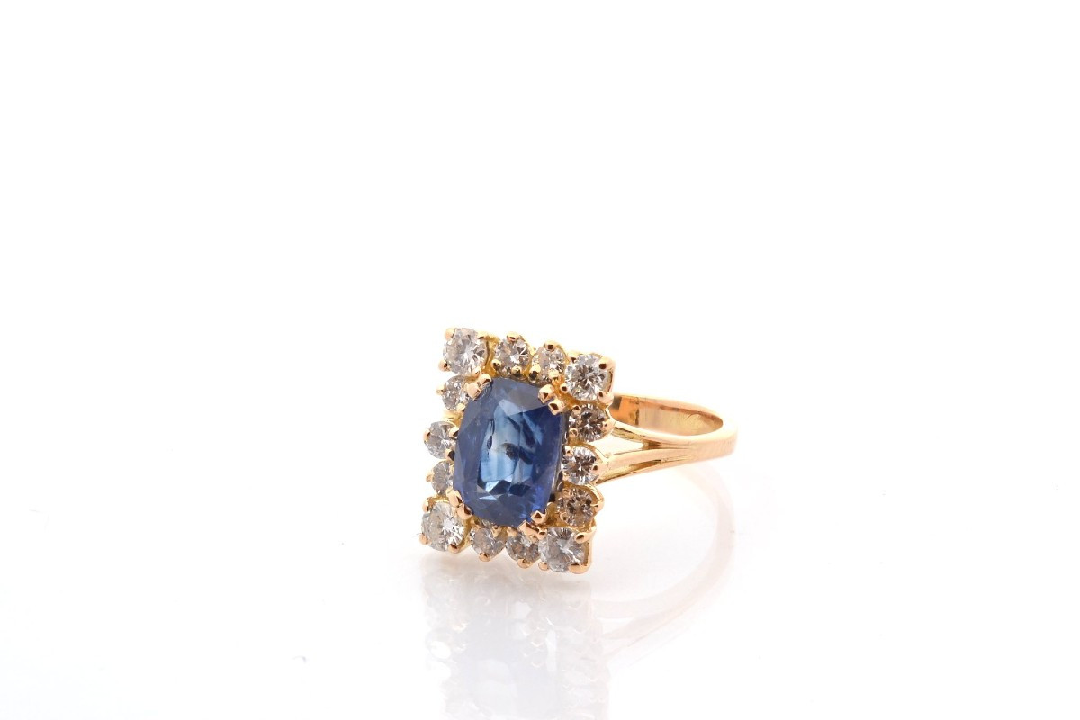 Bague saphir de 2,57cts et diamants-photo-4