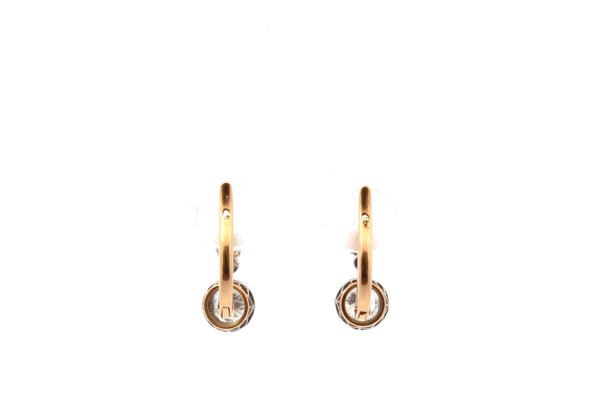 Vintage Diamond Earrings In Gold And Platinum-photo-4