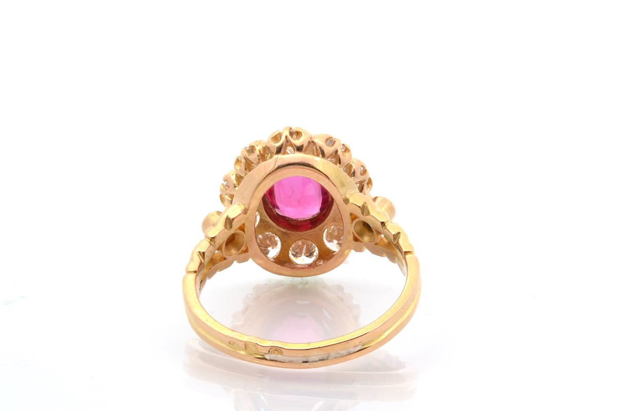 Vintage Ruby And Diamond Ring In 18k Gold-photo-1