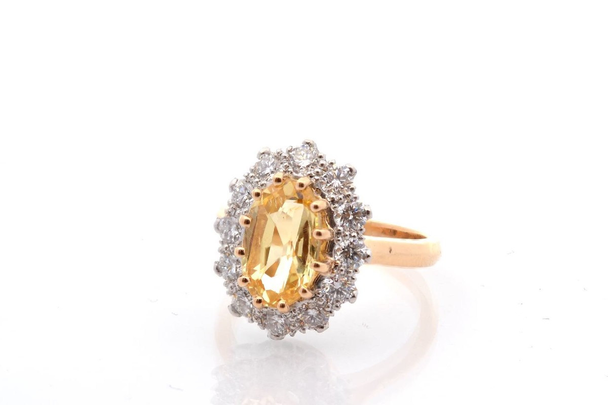 2.22ct Unheated Yellow Sapphire Ring