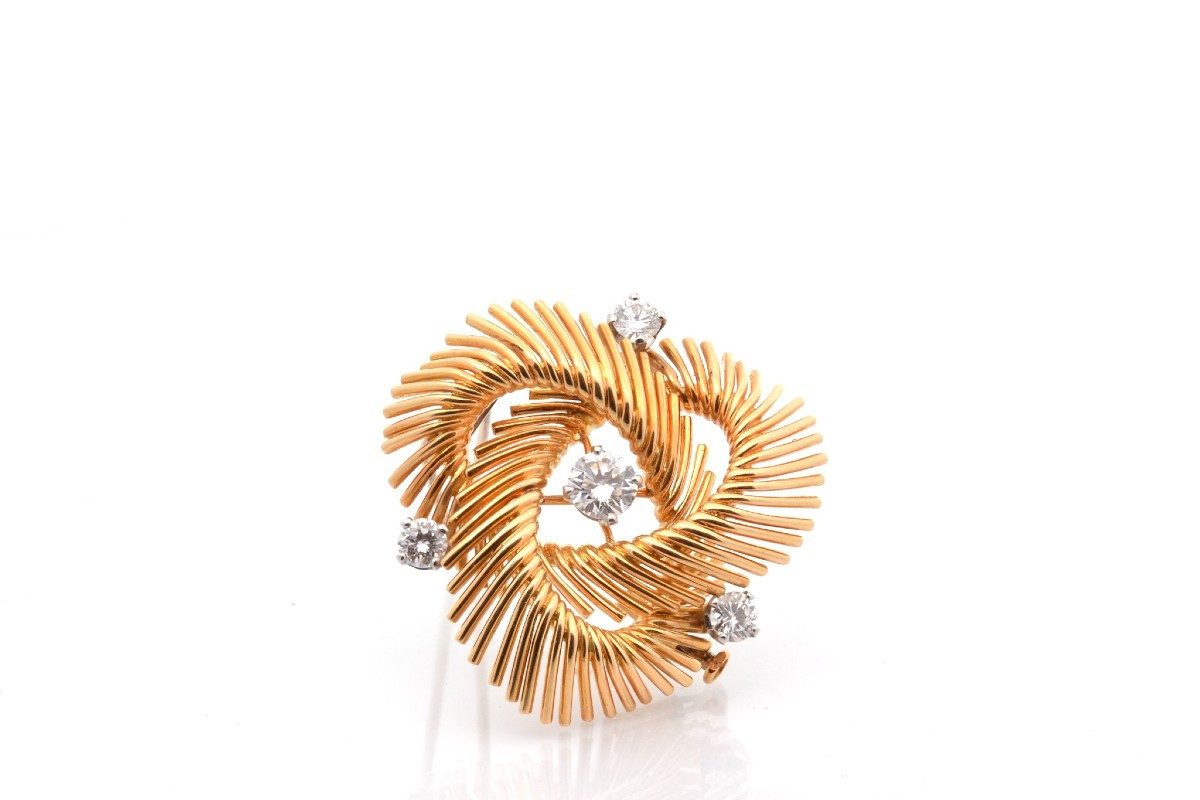 Mellerio Brooch In 18k Gold And Diamonds-photo-2