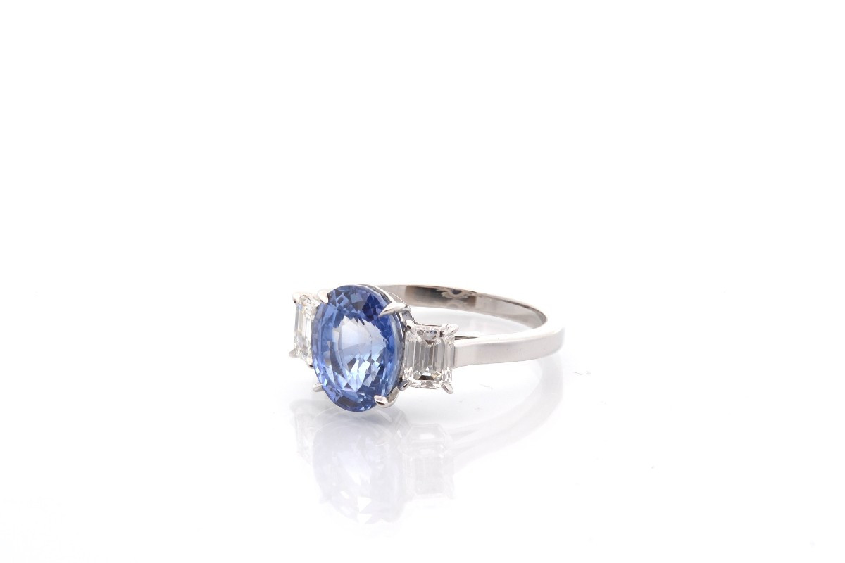 4.22ct Unheated Sapphire And Diamond Ring-photo-4