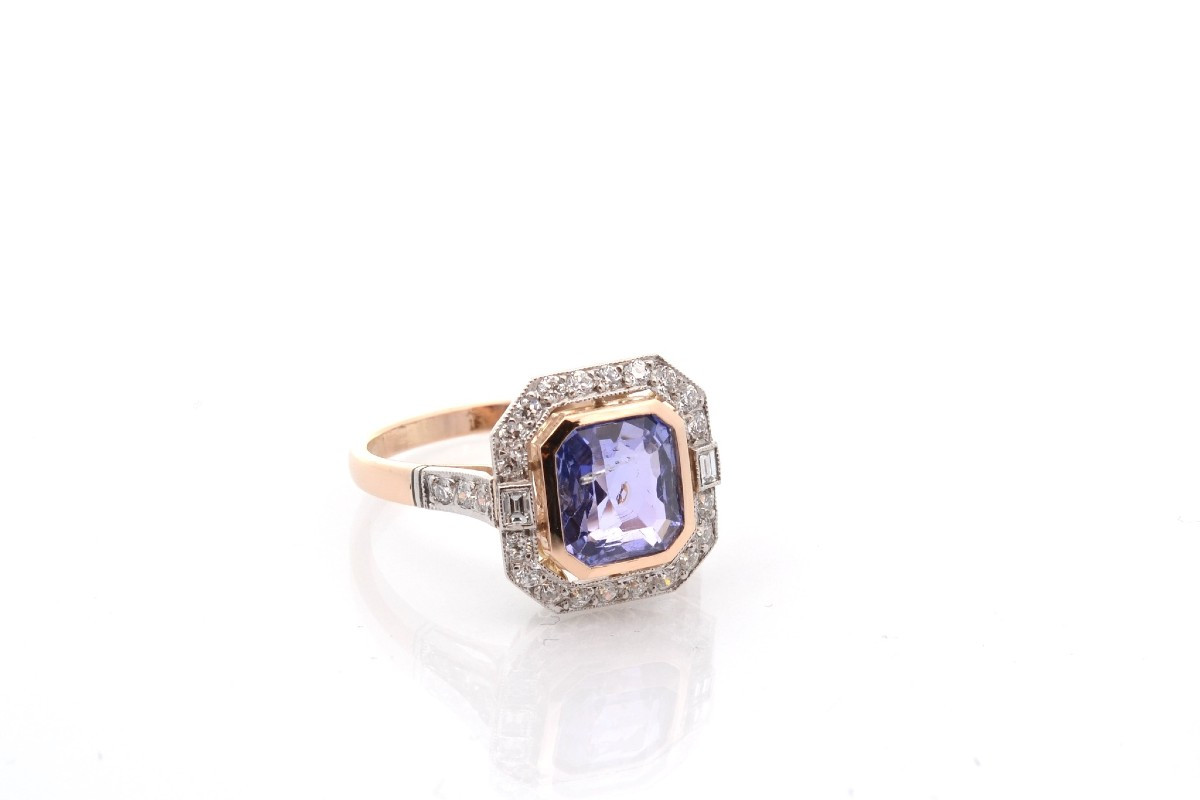 Bague saphir violet de 2,36cts et diamants-photo-3