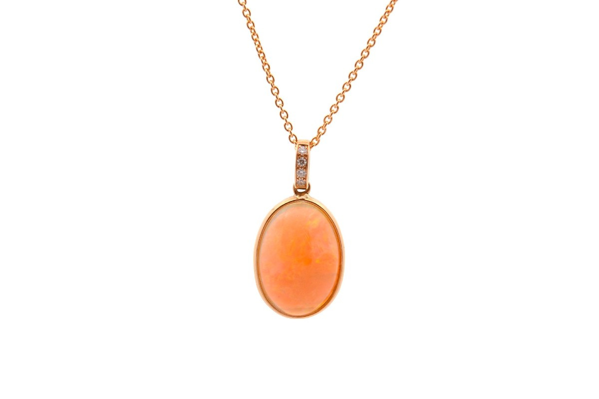 Pendentif opale de 7,28cts et diamants-photo-2