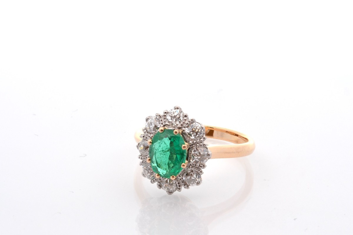 Antique Emerald And Diamond Ring-photo-4