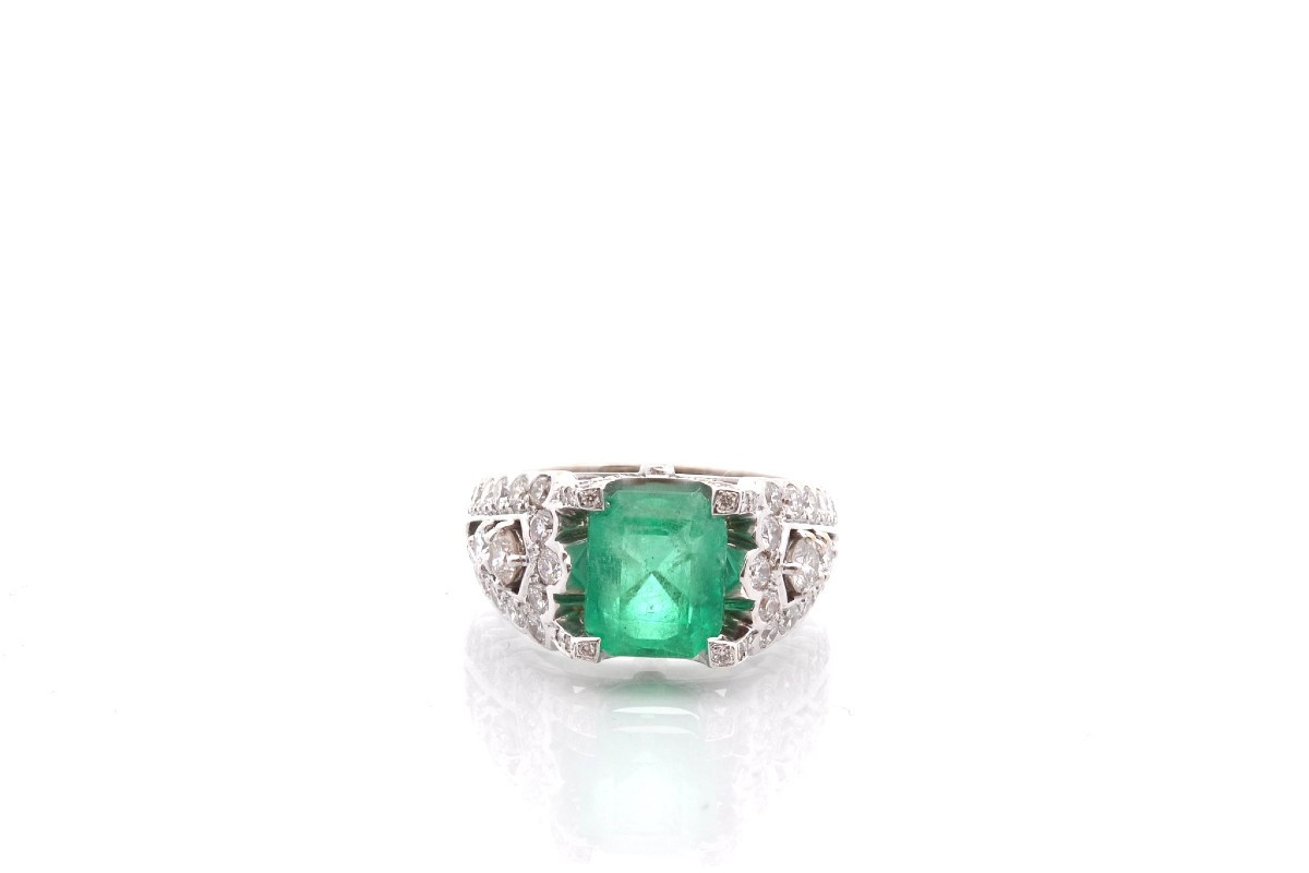 Bague émeraude de 2,79cts et diamants-photo-2