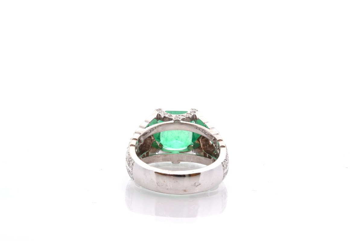 Bague émeraude de 2,79cts et diamants-photo-1