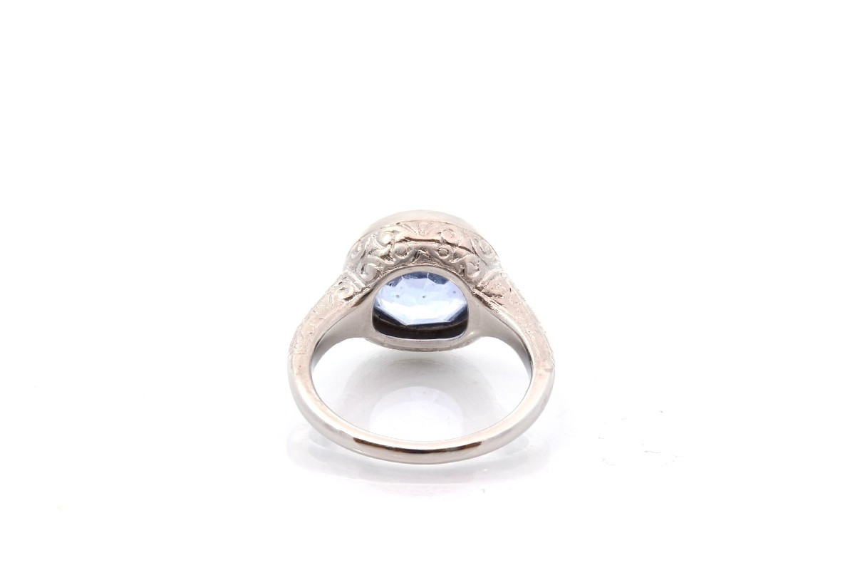 7.71ct Sapphire Ring In Platinum-photo-1