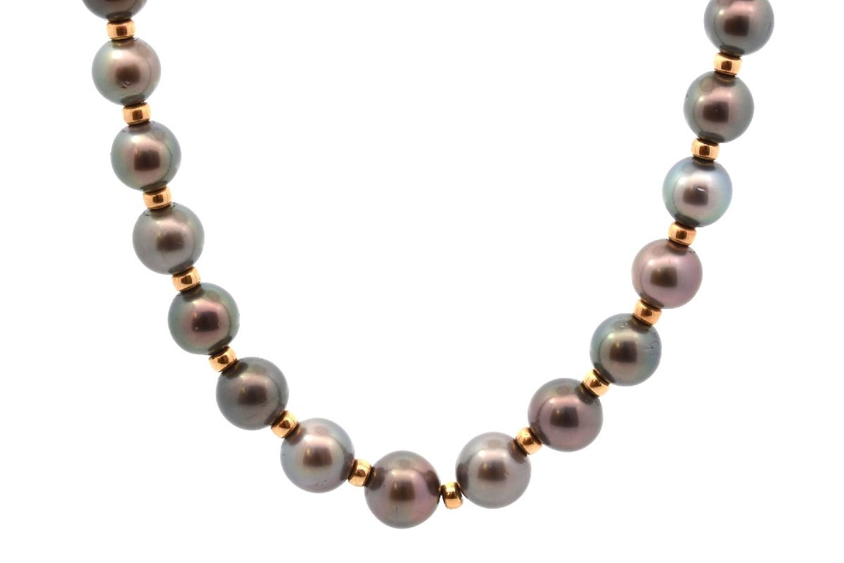 Collier perles de culture de Tahiti en or