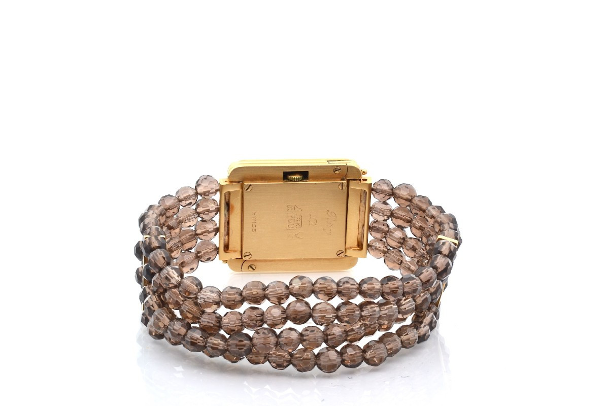 Poiray Watch In 18k Gold And Quartz Beads-photo-1