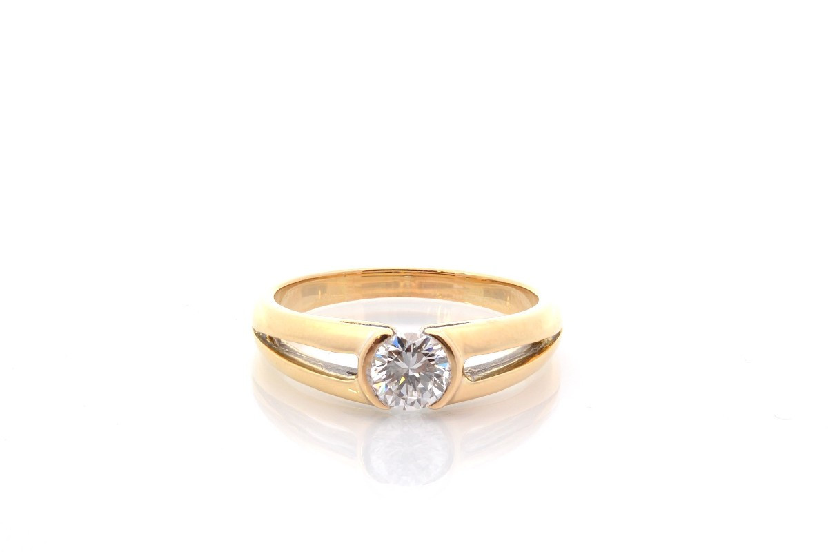 Bague diamant 0,74ct en or 18k-photo-2