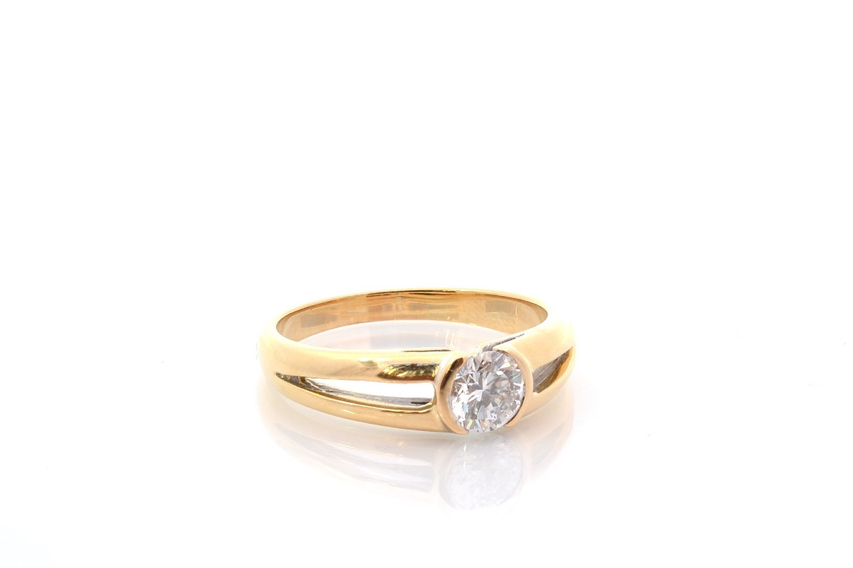Bague diamant 0,74ct en or 18k-photo-3