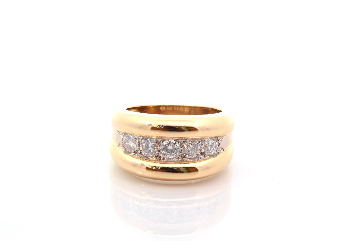 Bague jonc diamants en or 18k-photo-2
