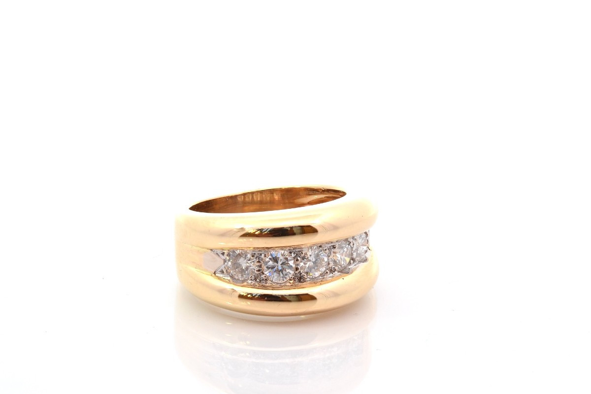 Bague jonc diamants en or 18k-photo-3