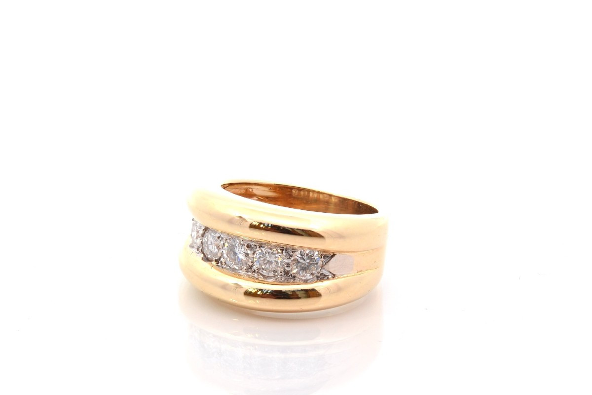 Bague jonc diamants en or 18k-photo-4
