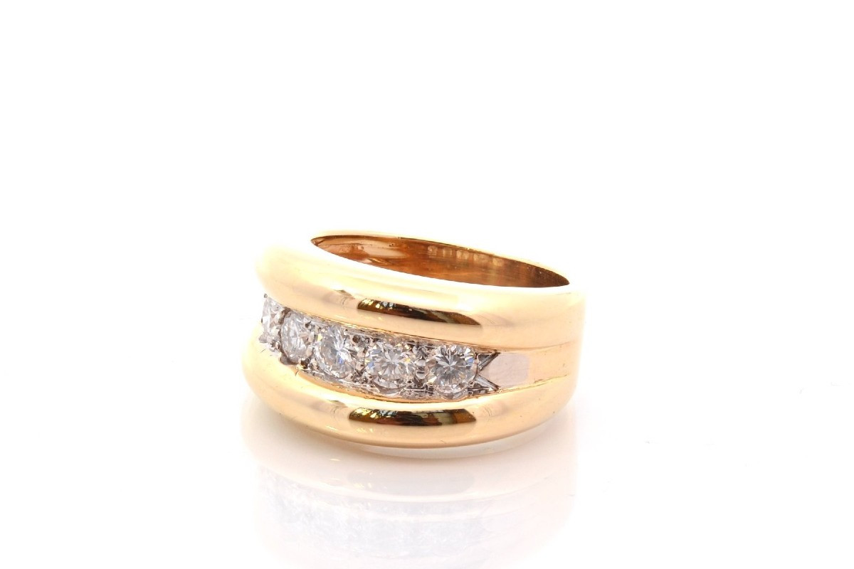 Bague jonc diamants en or 18k