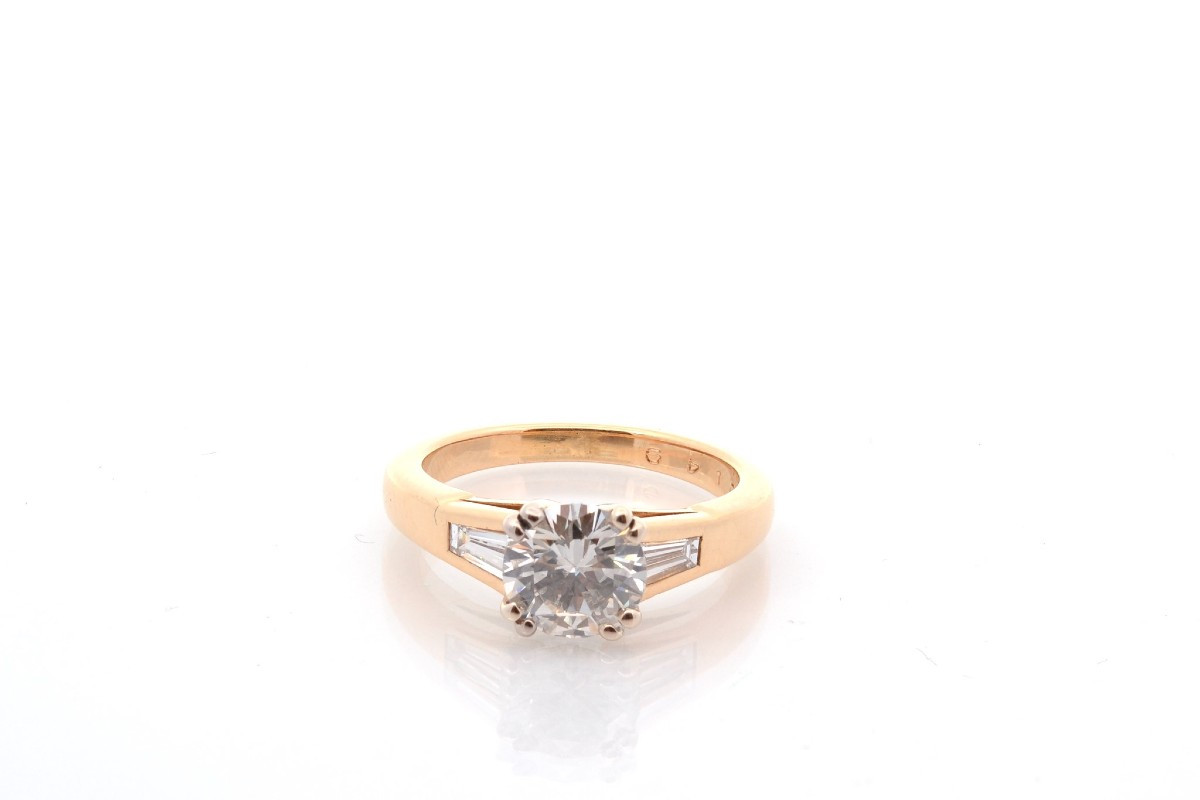 Bague diamant de 1,23cts I/SI2 en or 18k-photo-2