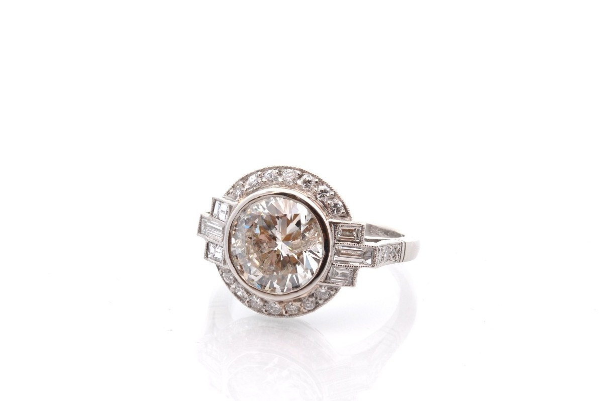 Bague art déco diamant de 3,11cts