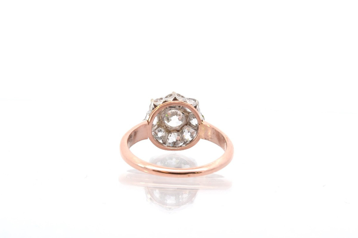 Bague ancienne diamants en or rose 18k-photo-1