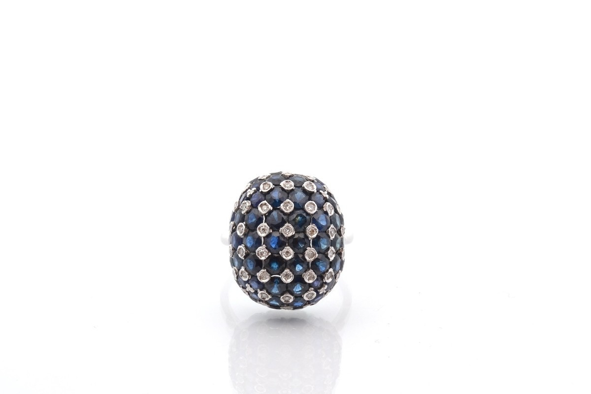 Bague saphirs et diamants en or 18k-photo-2