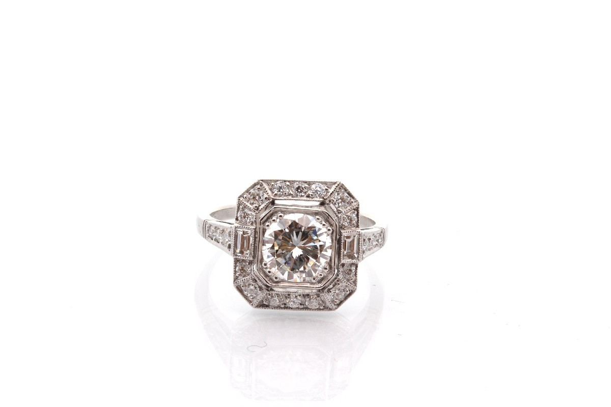 Bague diamant de 1,13cts I/VVS2 en platine-photo-2