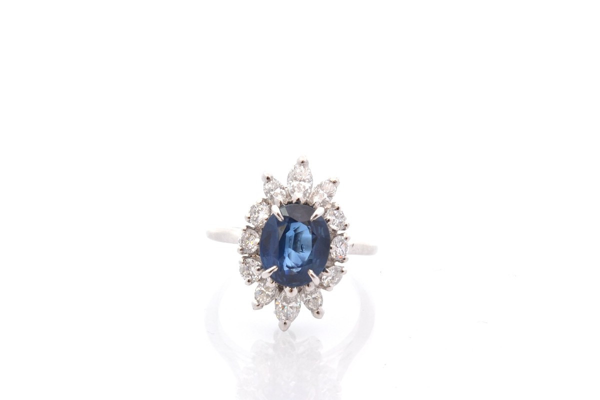 Vintage Sapphire And Diamond Ring-photo-2