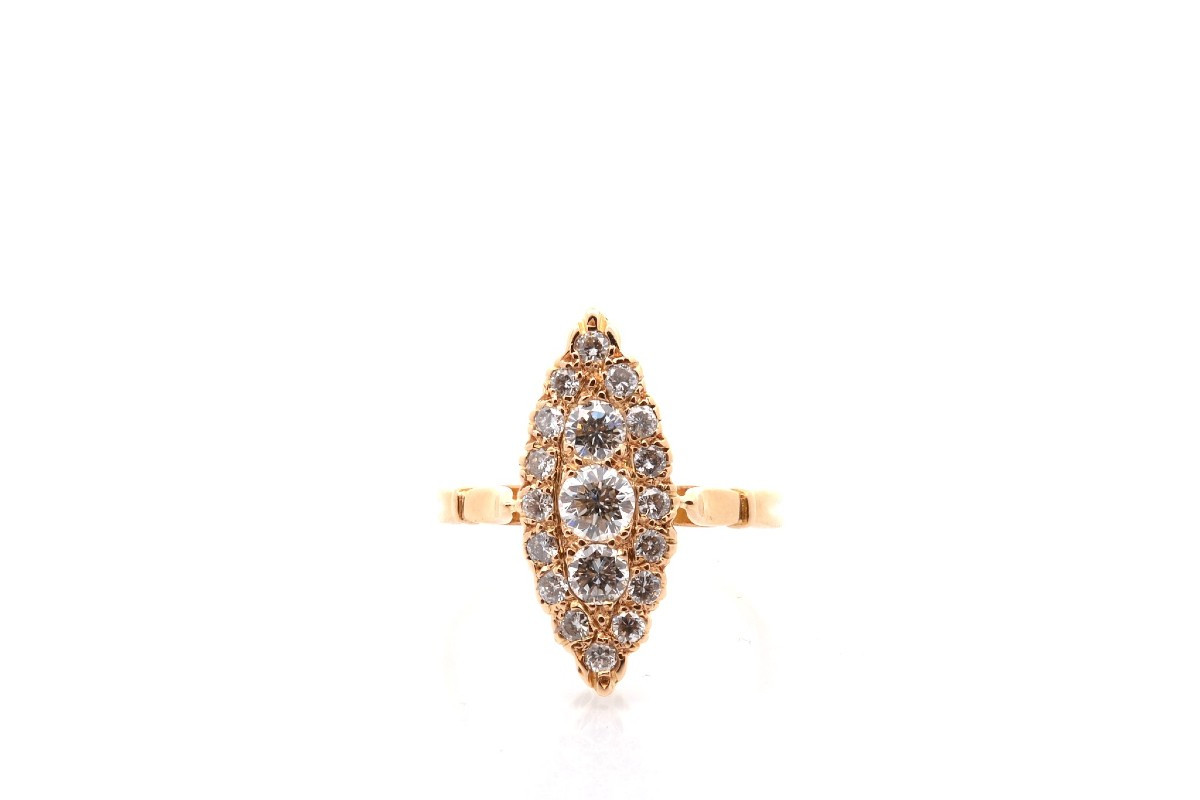 Bague diamants en or jaune 18k-photo-2