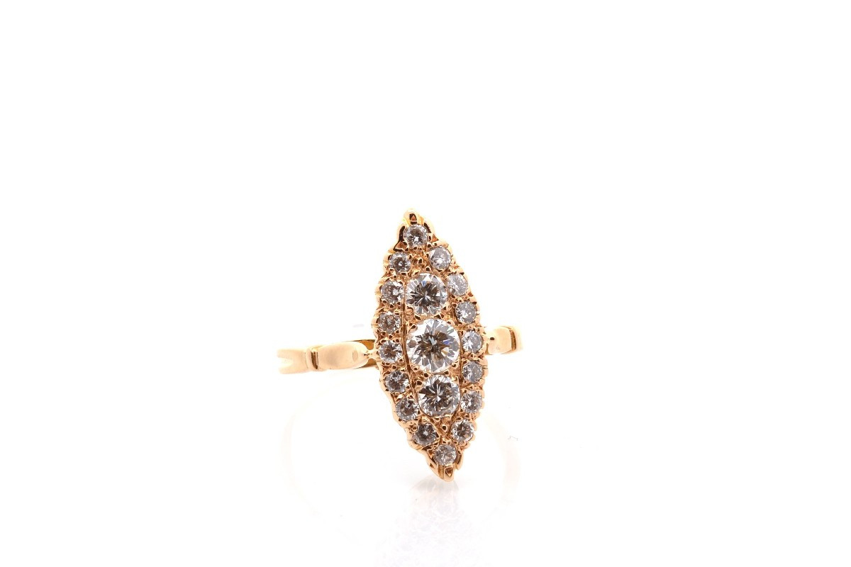 Bague diamants en or jaune 18k-photo-3