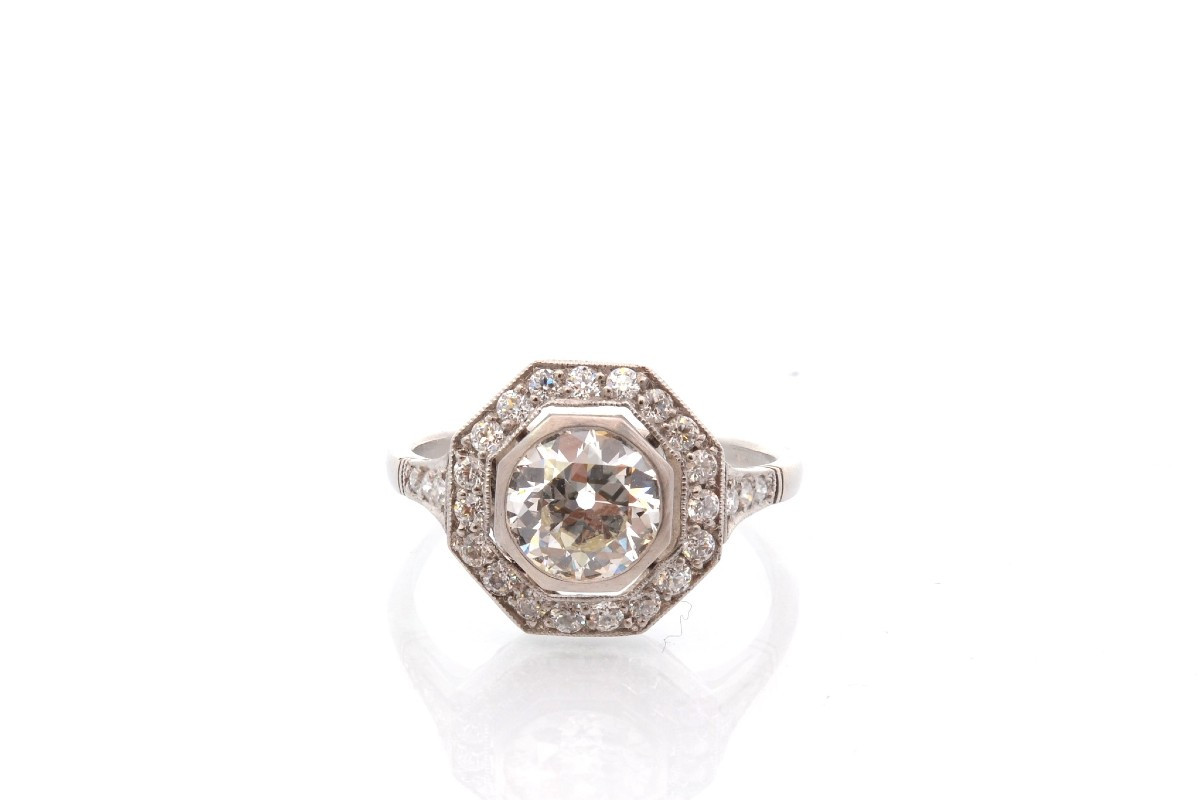 1.16ct K/vs2 Diamond Ring In Gold And Platinum-photo-2