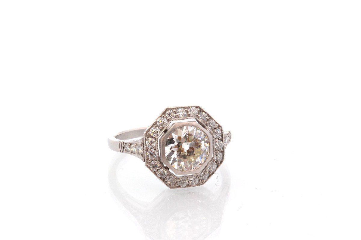 1.16ct K/vs2 Diamond Ring In Gold And Platinum-photo-3