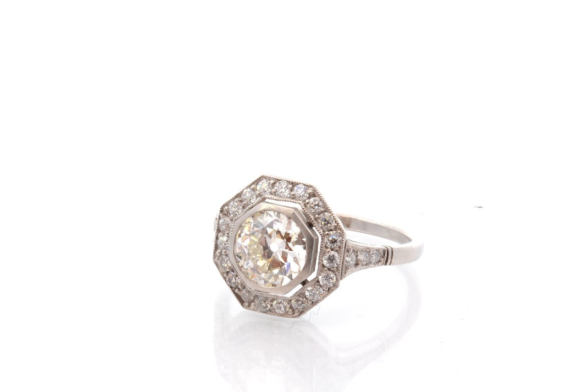 1.16ct K/vs2 Diamond Ring In Gold And Platinum-photo-4
