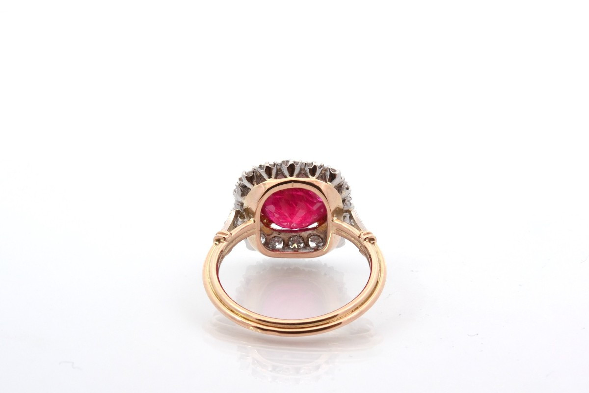 Bague rubis de 3,67cts et diamants-photo-1