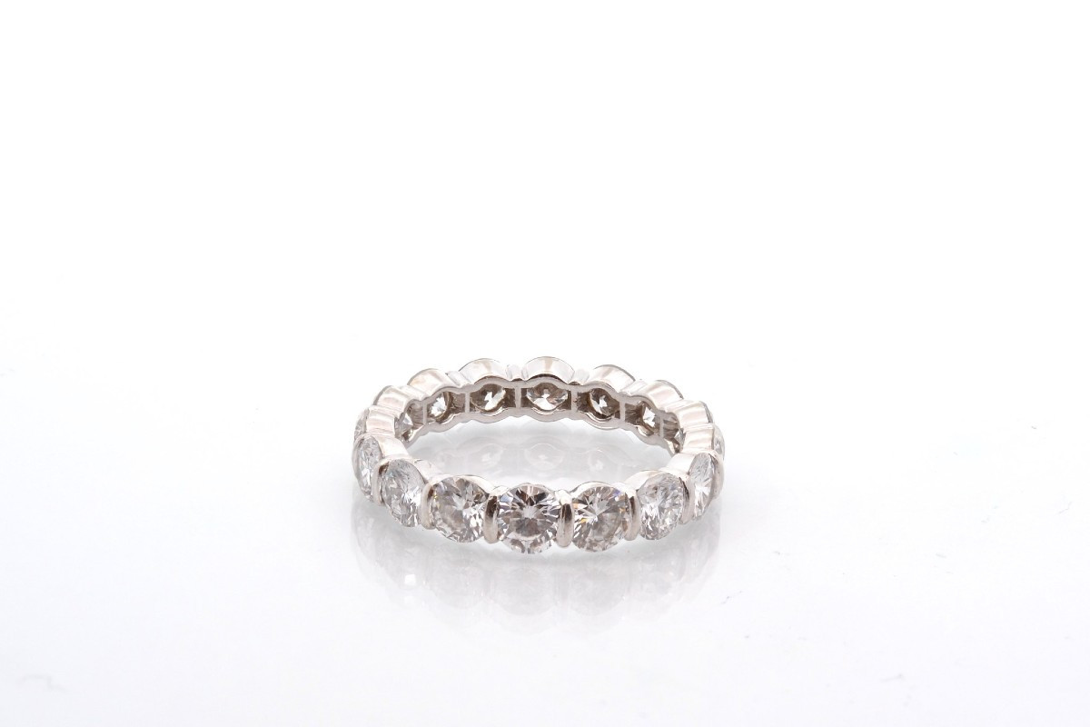 Gold And Platinum Diamond Wedding Band-photo-3