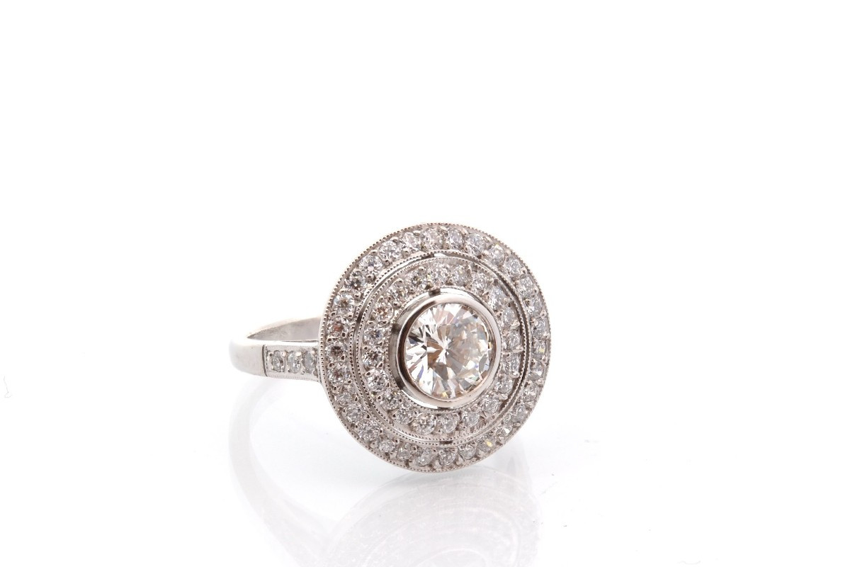 Art Deco Diamond Ring In Platinum-photo-3