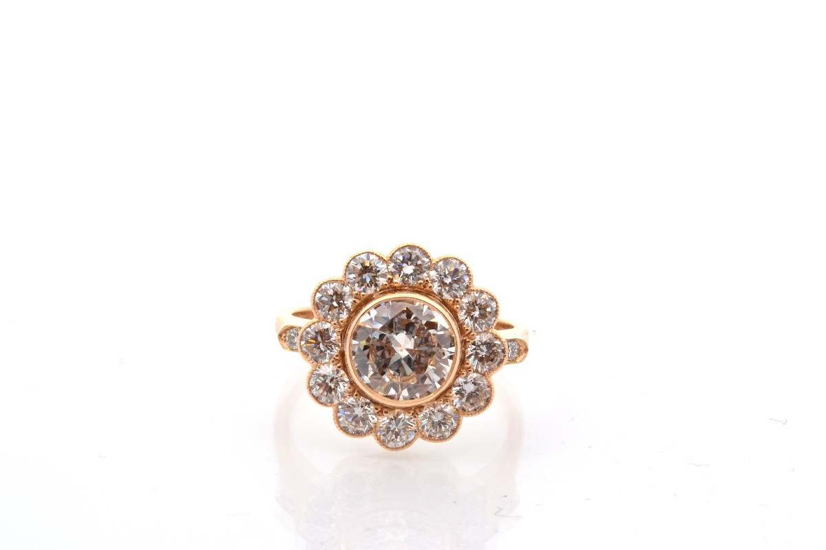 Bague marguerite diamant de 1,47cts I/SI2-photo-2